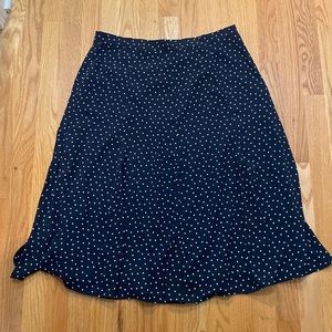 Loft Polka Dot Midi Skirt